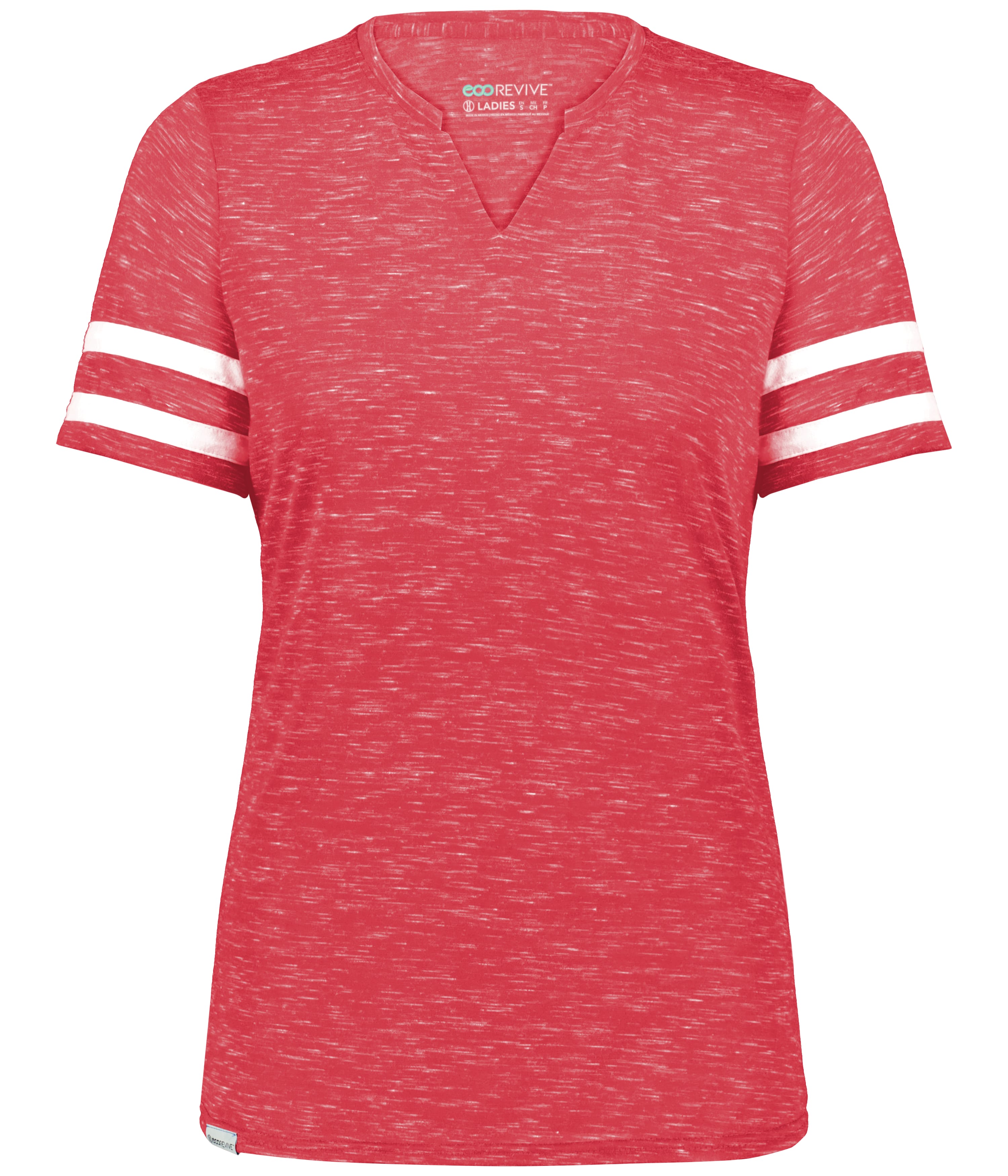 Holloway 223345 Girls Monterey Top in Scarlet Heather/White size Large | Polyester Blend
