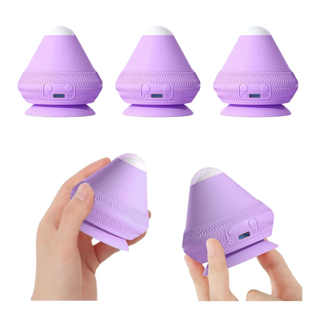 Massageball mit Wärme und Saugnapf, Massagekegelball, 2-Gang-Temperatur, elektrischer vibrierender Massageball für Nacken, Taille, Rücken