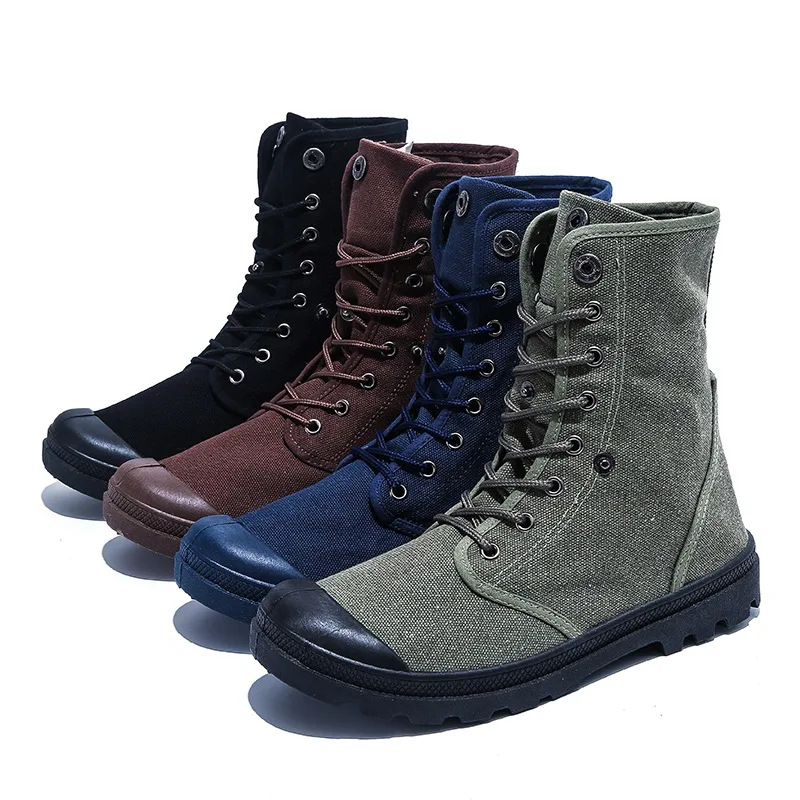 Frühling Herbst Tuch Schuhe Herren Einzigen Stiefel Flachen, Nicht-slip Street Style High top Männliche Schuhe Schwarz Grün Blau plus Größe 45 D316