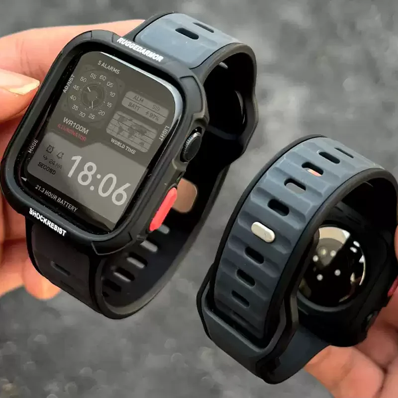NEUES Design Silikonarmband für Apple Watch Ultra2 Band 49 mm Serie 10 46 mm Correa Sportarmband iWatch 9 8 7 6 5 SE 42-45 mm 44 mm Image