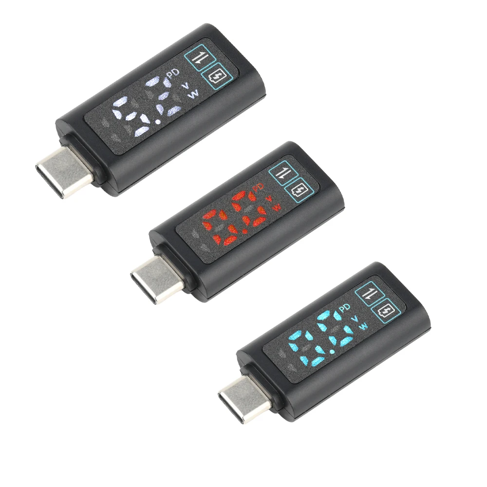 DC 5-24V Power Meter Intelligente Digitale Spannung Power Display Meter PD100W Schnelle Ladegerät Adapter Schnittstelle Typ C Image