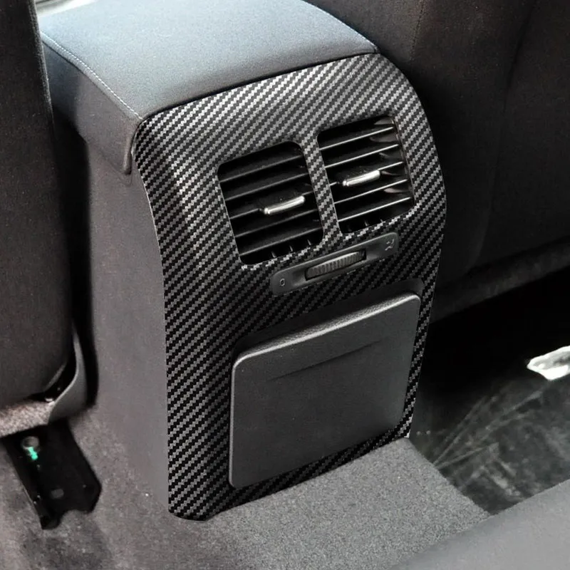 Per VW Golf 6 MK6 VI 2008 - 2013 ABS In Fibra di Carbonio Auto Console Centrale Bracciolo Box Uscita Aria Posteriore Telaio di Copertura Trim Accessori