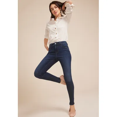 Maurices Women's Jeans Cool Comfort High Rise Angle Pocket Jegging Blue Denim Size Small