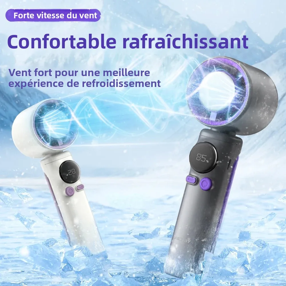 Ventilateur de climatisation portatif de grande capacité, 6000mAh, refroidissement à haute efficacité, écran LED Rechargeable par USB, nouveauté 2025