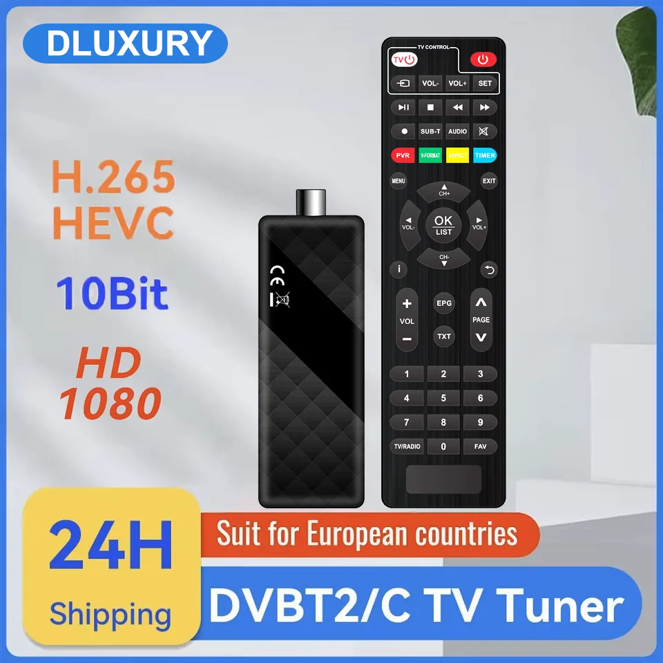Dluxury U3mini DVB T2 DVB C décodeur de télévision numérique HD canaux de télévision gratuits 7 jours Sintoniseur de télévision EPG pour l