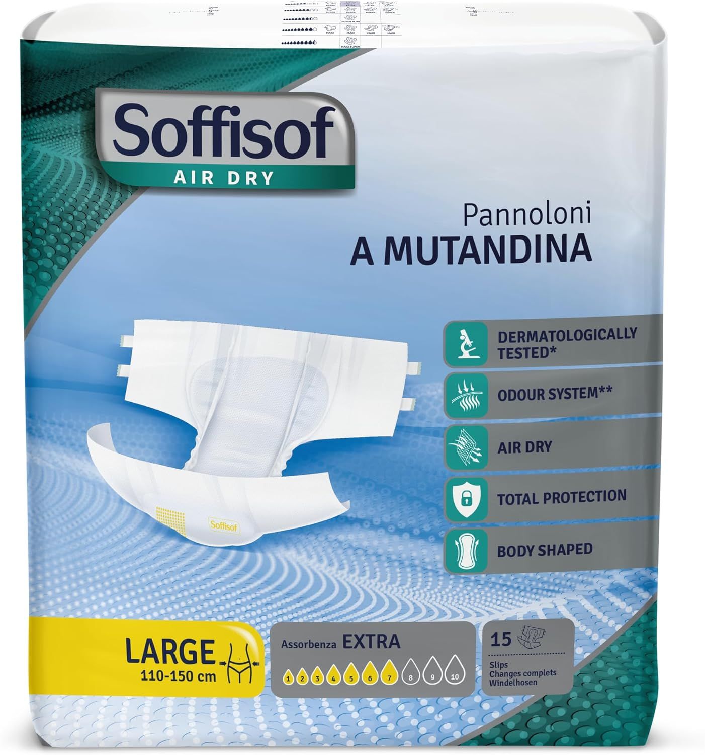 Soffisof Air Dry Pannoloni con Adesivi Extra 15 St