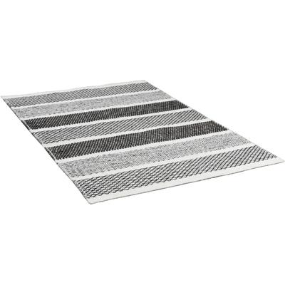 Wollteppich THEKO "TRONDHEIM 03", grau, B:65cm H:10mm L:130cm, Wolle, Teppiche, Handweb Teppich, Flachgewebe, reine Wolle, handgewebt, gestreift Image