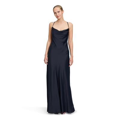 Abendkleid VERA MONT "Vera Mont Abendkleid mit Wasserfallausschnitt", Damen, Gr. 38, Normalgrößen, blau (night sky), Obermaterial: 97% Polyester, 3% Elasthan. Futter: 100% Polyester., feminin, figurumspielend lang, Wasserfallausschnitt, Kleider Image