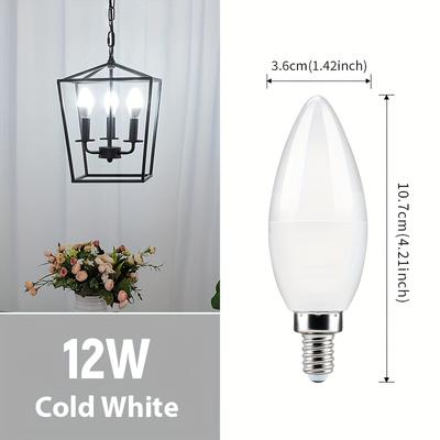 TEMU 10pcs Pibaogu Led Bulbs, 6/9/12w E14, Flexible Cone Shape, Light, Non-dimmable, , No Battery, Ideal For Home And Industrial Use Image