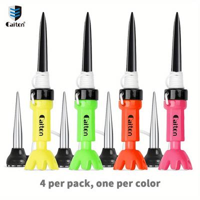 TEMU Caiton Adjustable Height Golf Tees – 78mm-88mm, 360° Rotatable, 4pcs (), Durable , Stable & Impact-resistant, Golf Accessories, Caiton Image