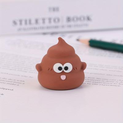 TEMU 1pc Novelty Poop-shaped Silicone Pencil Holder & Pen - Fun And Accessory For Office, School, Or Learning Rewards, Brown With , Cute Office Supplies Image