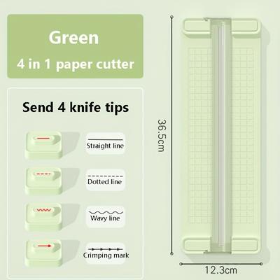TEMU 1pc 4 In 1 Paper Cutter, Manual Office Paper Cutter, Included Image
