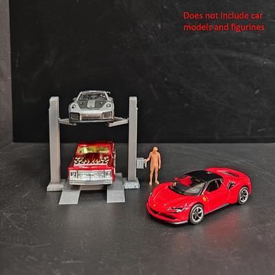 TEMU 1pc Scale Car Rack Garage Model - Micro Scale Diy Spray Paintable 3d Printed Collectible Gift - Handcrafted Assembly Car Tool Model Creative Ornament (car Models And Figurines Not Included Image