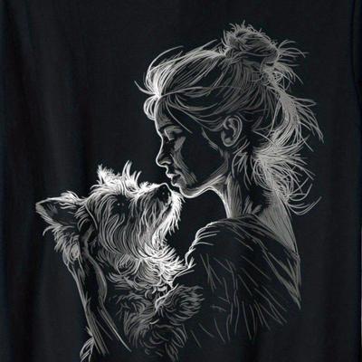 TEMU Yorkshire Terrier Mom Yorkshire Terrier Dog Lover Art Day T-shirt 180g, Size S-xxxl-3xl Image