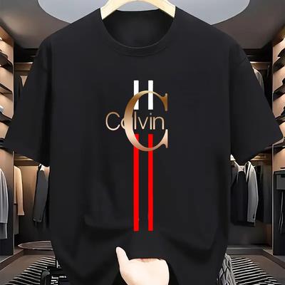 TEMU Men's Casual Print T-shirt - Comfortable Polyester, Round Neck, Regular Fit, Summer Streetwear With Stylish Letter Design, | Fashionable Streetwear | Durable Image