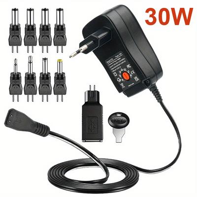 TEMU Universal Power Adapter With Adjustable Output Voltage 9 Adapter Accessories Built-in Fuse Image