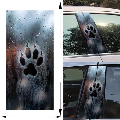 TEMU 2pcs Paw Print Car Stickers: Waterproof, Scratch Resistant - Suitable For All Models & Vehicles, Laptop And Auto Accessories Image