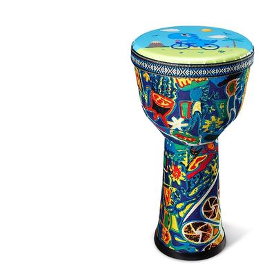 "TEMU 8" African Hand Drum - Vibrant Mixed Color Lightweight Percussion Instrument With Traditional African Patterns, Durable Abs Material For Music, Entertainment & Cultural Performances, Hand Drum" Image
