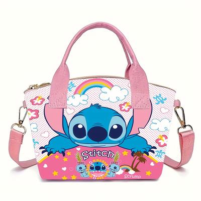 TEMU Stitch Cartoon Messenger Bag - Cute Blue Shoulder Bag With Fun Designs, Large Capacity, Lightweight For Daily , Shopping, Travel & Everyday Use, Perfect Gift For Fan Image