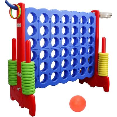 TEMU 4 Game 3-in-1 Strategy Game With 42 Rings, Basketball Games, Throwing Game Jumbo Board Game Toy 4 Party Game Family Game For Children And Adults