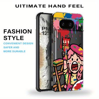 TEMU Graffiti Girl Popular Pattern Thin And Shock-resistant Anti-fall Protective Case, Suitable For /pixel 8/pixel 7/pixel 7a/ Pro/pixe 6a/pixe 6 Mobile Phones Image