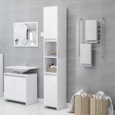 TEMU Bathroom Cabinet White 30x30x183.5 Cm Wood Image