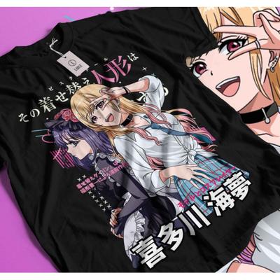 TEMU Marin Kitagawa -up Anime Graphic T-shirt - Black Short Sleeve Round Neck Casual Tee For Adults, Made In Usa,, Anime Lovers Gift, Anime Clothes, Design, Crackresistant Print Image