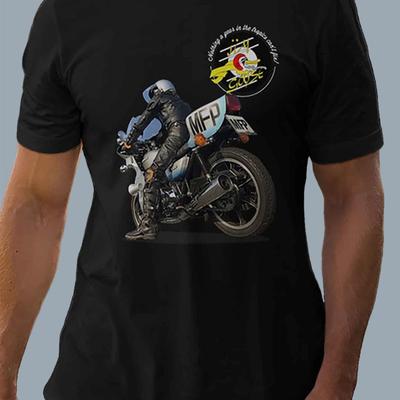 "TEMU 1 Edition Men's Graphic T-shirt - Motorcycle Action Scene & "i'm " Print, Black Casual Short Sleeve Tee, Regular Fit, Machine Washable," Image