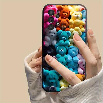 TEMU Phone Case A04 A04s A05 A05s A06 A13 A14 A15 A16 A22 A23 A24 A25 A32 A33 A34 A35 A52 A52s A53 A54 A55 A56 5g S21 S23 S24 Fe S22 S25 , Black Protective Cover With Exquisite Print - O01356 Image