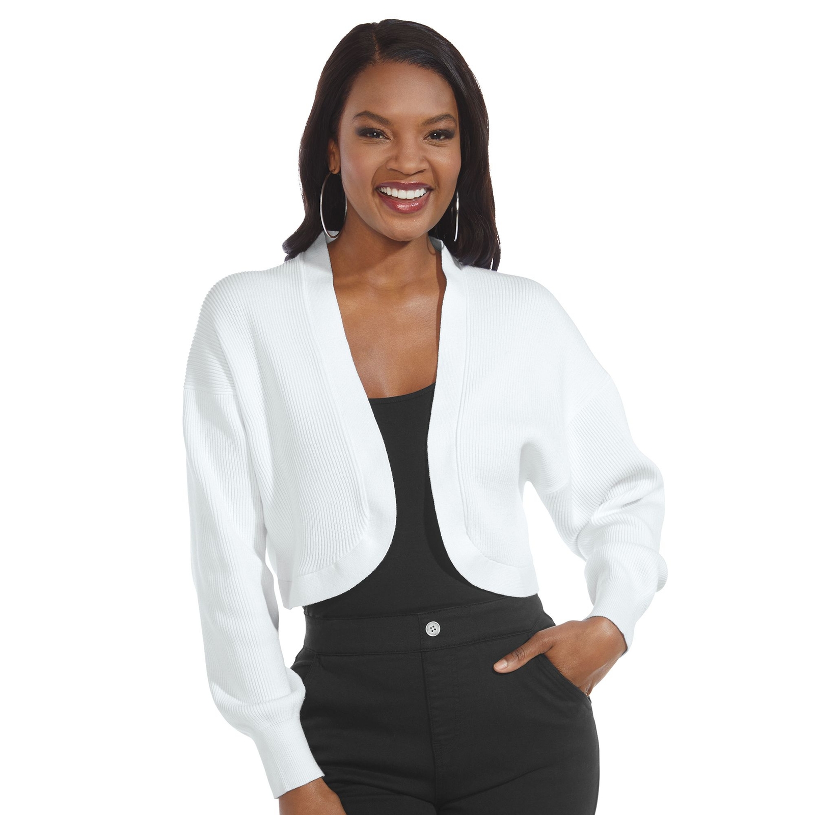 Masseys Sweater Shawl (Size XL) White, Nylon,Rayon