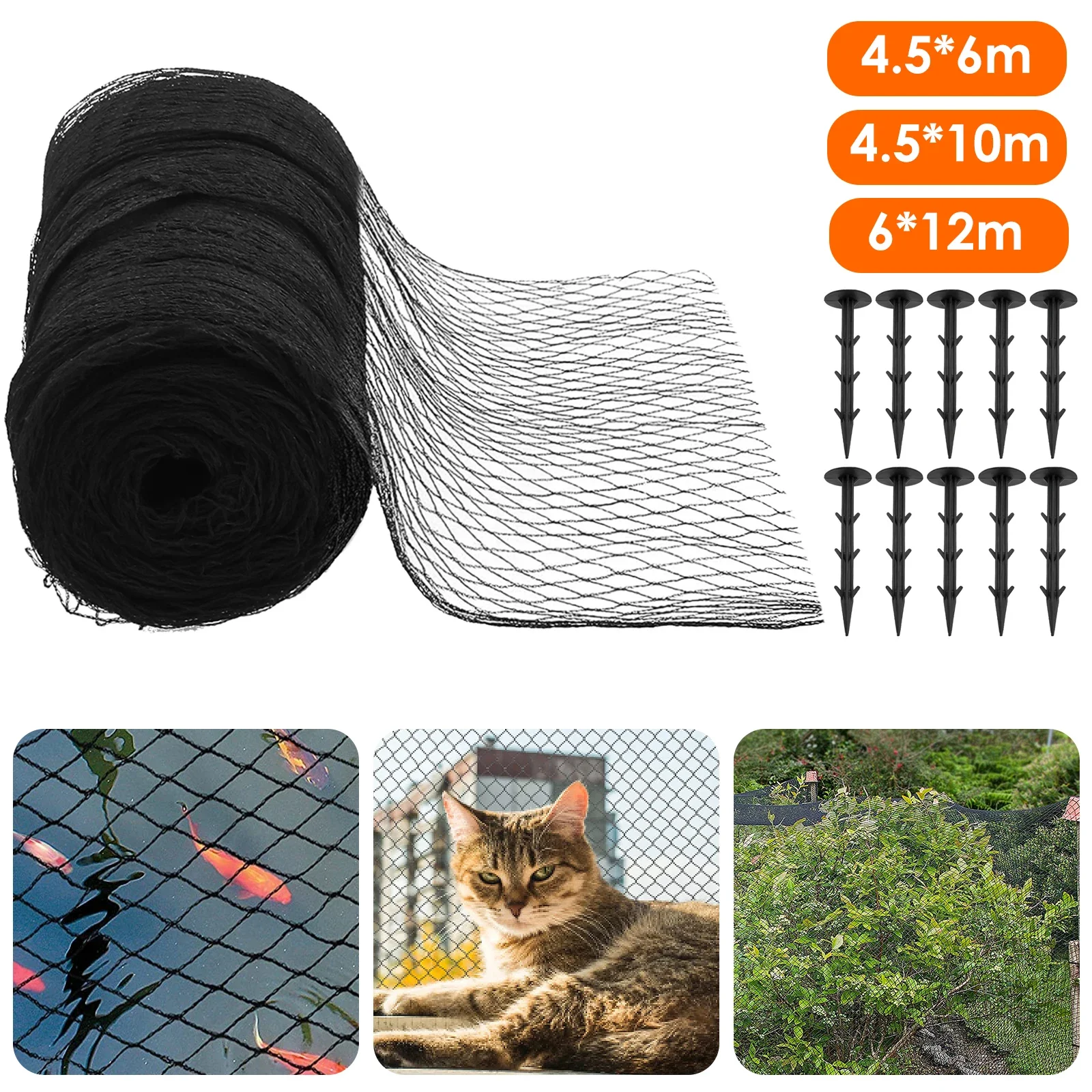 Teichnetz Abdeckung PE Schutznetz Elastizität Schutznetz Abdeckung Teich Sicherheitsnetz Katze Hund Netz Sturzpräventionsnetz Image