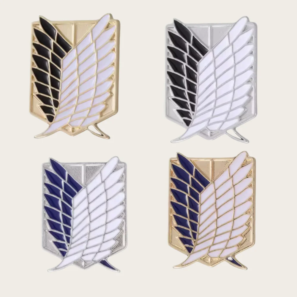 Japanische Anime Angriff auf Titan Emaille Pin Eren Jaeger Mikasa Ackerman Jiyuu No Tsubasa Cartoon Brosche Mode Revers Abzeichen Geschenke Image