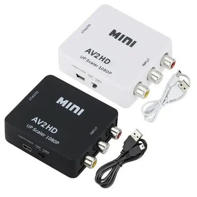 HD 1080P HDMI-kompatibel Zu RCA AV Verbund Adapter Konverter AV2HDMI AV2HDMI Audio Video Kabel CVBS AV Adapter mit USB Kabel