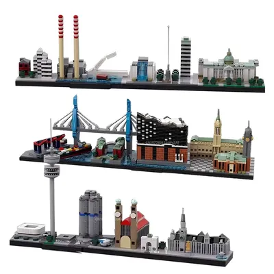 MOC Stadt Architektur Skyline Deutschland Hamburg Dublin München Haus Street View Sets Bausteine Image