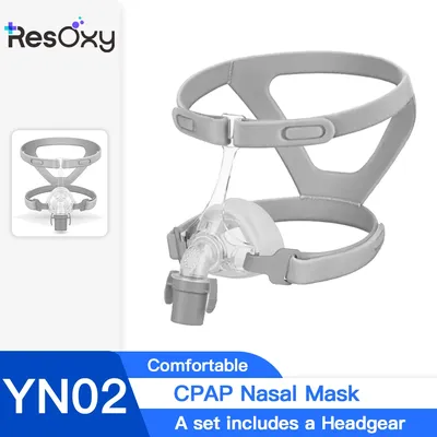 YUWELL Nasen-CPAP-Maske mit Kopfbedeckung, Silikongelkissen für automatische CPAP-Bipap-Maschine, Image