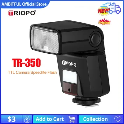 TRIOPO TR-350 TTL HSS High Speed Sync Camera Speedlite Flash SLR Mirrorless Camera Shoe Light for Canon Sony Fuji Nikon