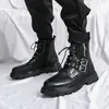 Luxus Marke Schwarz Herren Chelsea Stiefel Gothic Biker Stiefel Mann männer Casual Leder Outdoor