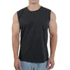 Schwarz Weiß Ärmellose Reine Baumwolle Tops T-shirt Für Männer Plus Größe Casual Sommer Ausbildung