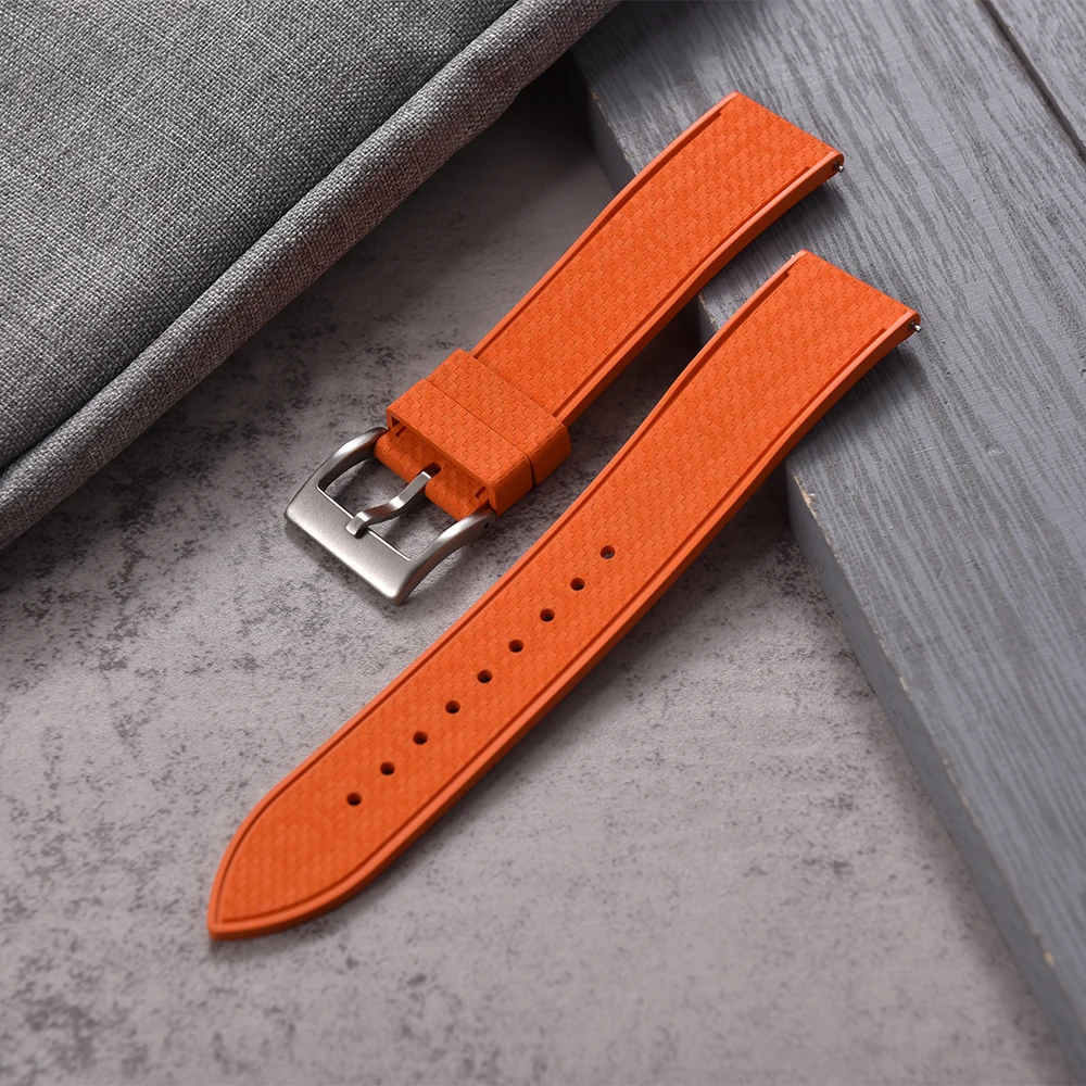 Hochwertiges FKM-Gummi-Uhrenarmband, 20 mm, 22 mm, Schnellverschluss, Tauchen, wasserdichte Uhrenarmbänder, langlebig, weich, Unisex-FPM-Armbänder Image