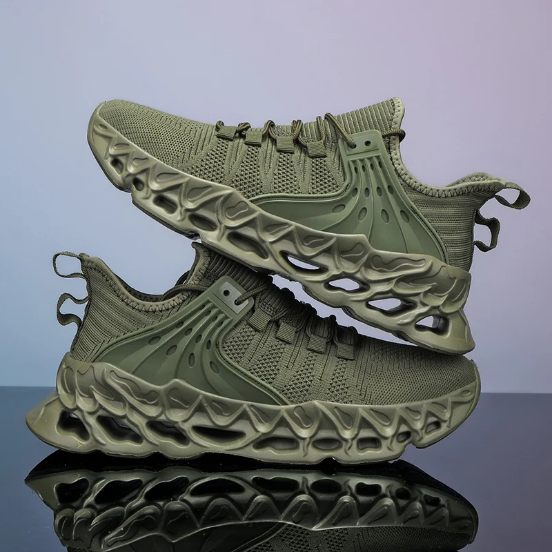 YRZL Herren-Walking-atmungsaktive Turnschuhe, leichte Laufschuhe, weiche Sohle, lässige Sportschuhe, Herren-Mesh-Sportschuhe Image