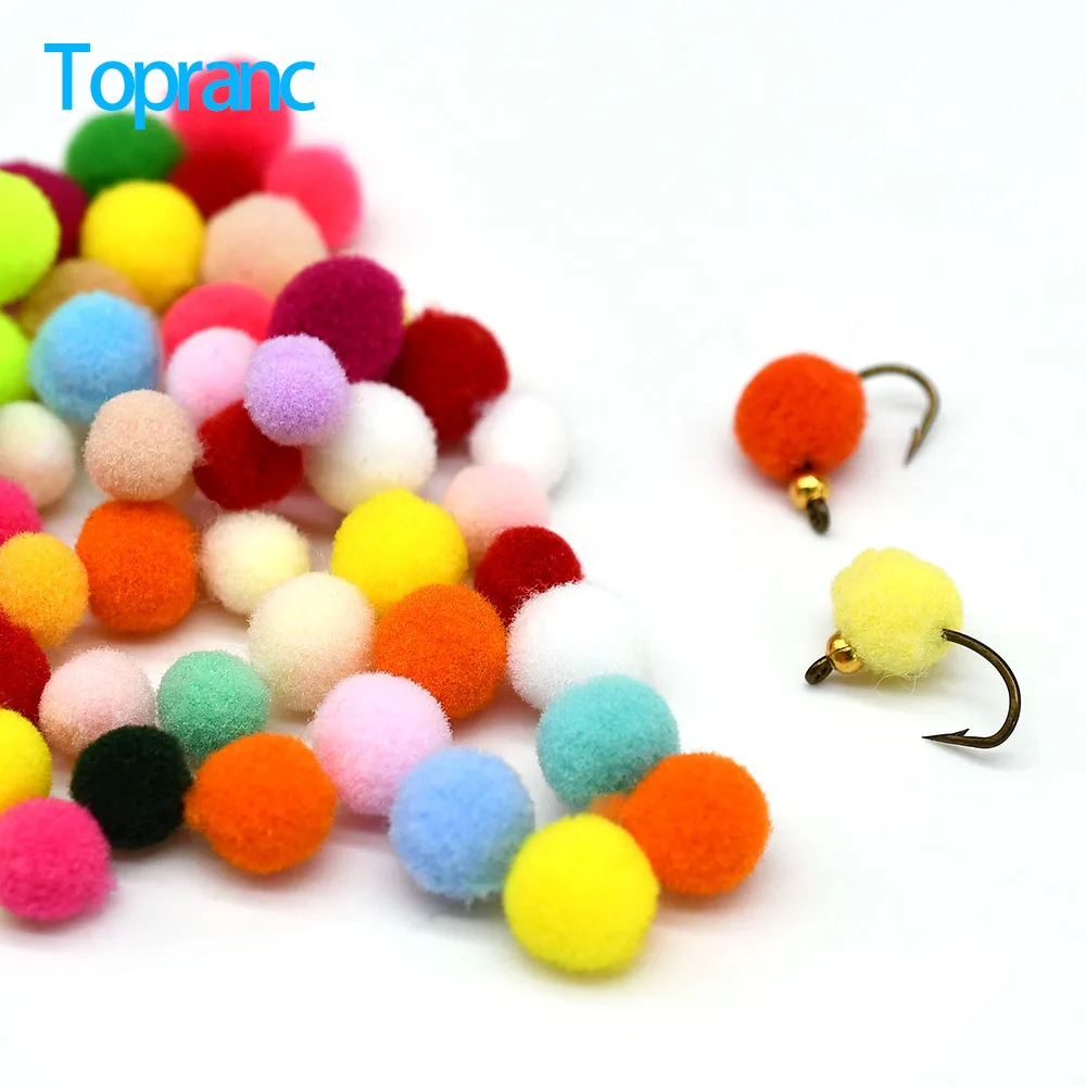 Topranc 100 Stücke Bunte Synthetische Fliegenbinden Eier Roe Imitieren Natürliche Lachs Forelle Fliegenfischen Lockt DIY Nassfliegenköder Material Image