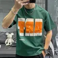 Moda O-Collo Allentato Stampato Lettera Punk T-Shirt Abbigliamento da uomo 2025 Estate Nuovo Oversize Casual Pullover All-match Tee Shirt