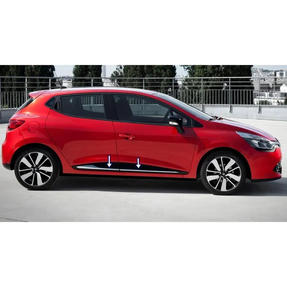Per Renault Clio 4 Chrome Side Door Trim 2012 2013 2014 2015 2016 2017 2018 Car-styling 4 pezzi accessorio Auto Body Kit Car Sport