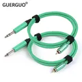 Cavo Stereo/Mono da 0.2M-15M placcato in oro da RCA a 6.35mm cavo adattatore Audio da 1/4 pollici TS/TRS a RCA maschio a maschio per Mixer microfono