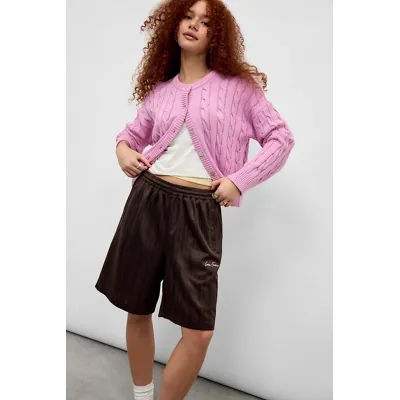 iets frans. Shadow Stripe Tricot Shorts - Brown XL at Urban Outfitters