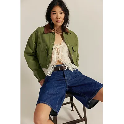 We The Free Martha Workwear Jacket at Free People in Callisto Green, Size: Medium
