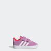 Klettschuh ADIDAS SPORTSWEAR "VL COURT 3.0", Gr. 24, preloved lila, cloud weiß, lucid rot, Leder, Synthetik, sportlich, Schuhe, für Kinder, inspiriert vom Design des adidas samba