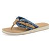 Zehentrenner TAMARIS "AVRIL", Damen, Gr. 37 (4,5), jeans kombiniert, Textil, Lederimitat, sportlich, Schuhe, Sommerschuh, Flats, Schlappen mit T-Logoanhänger