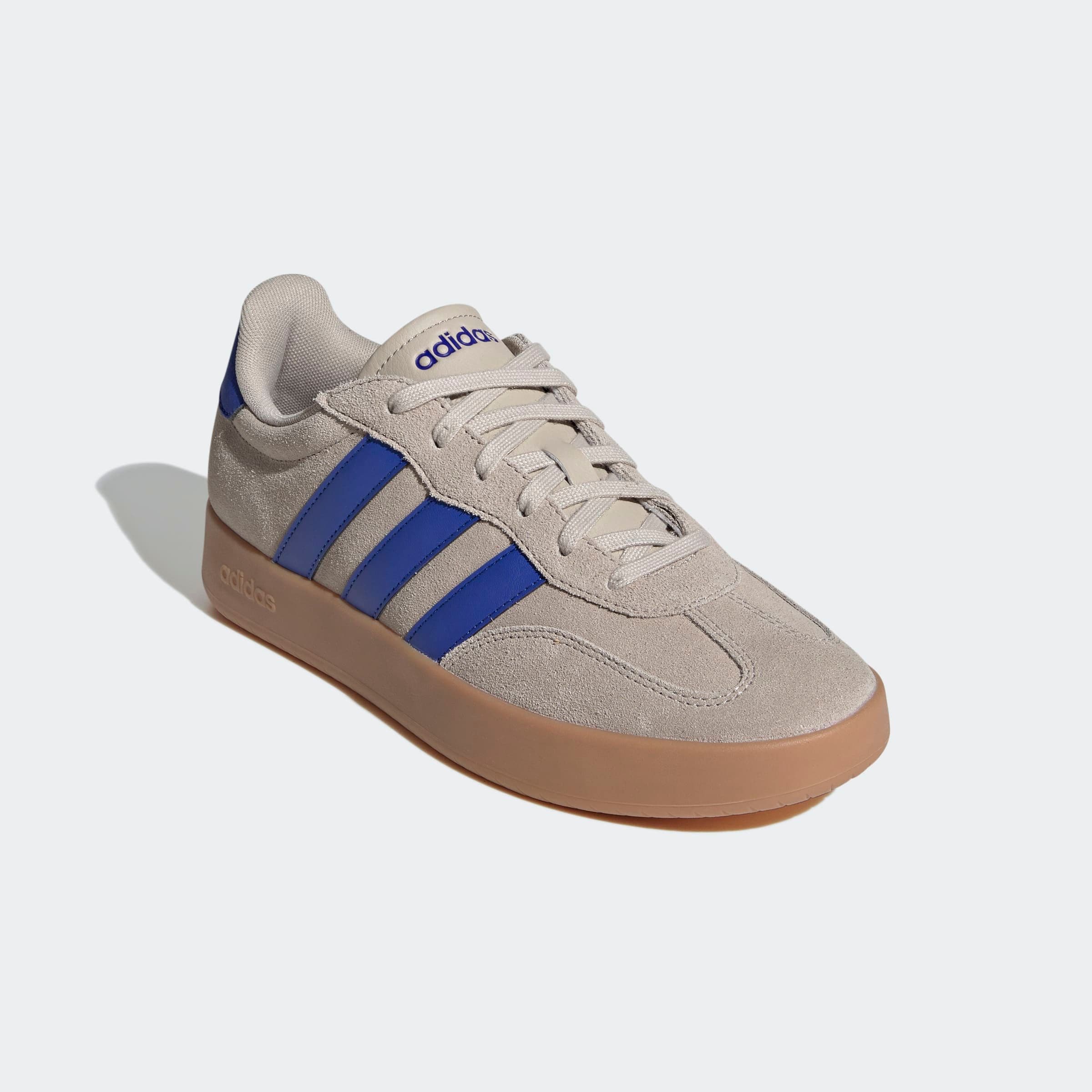 Sneaker ADIDAS SPORTSWEAR "BARREDA", Herren, Gr. 41, beige (wonder beige, lucid blau, gum10), Leder, Synthetik, Schuhe Sneaker