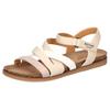 Riemchensandale MUSTANG SHOES, Damen, Gr. 37, beige (creme, beige), Lederimitat, casual, Schuhe, Barfußschuh, Klettschuh mit Tieffußbett